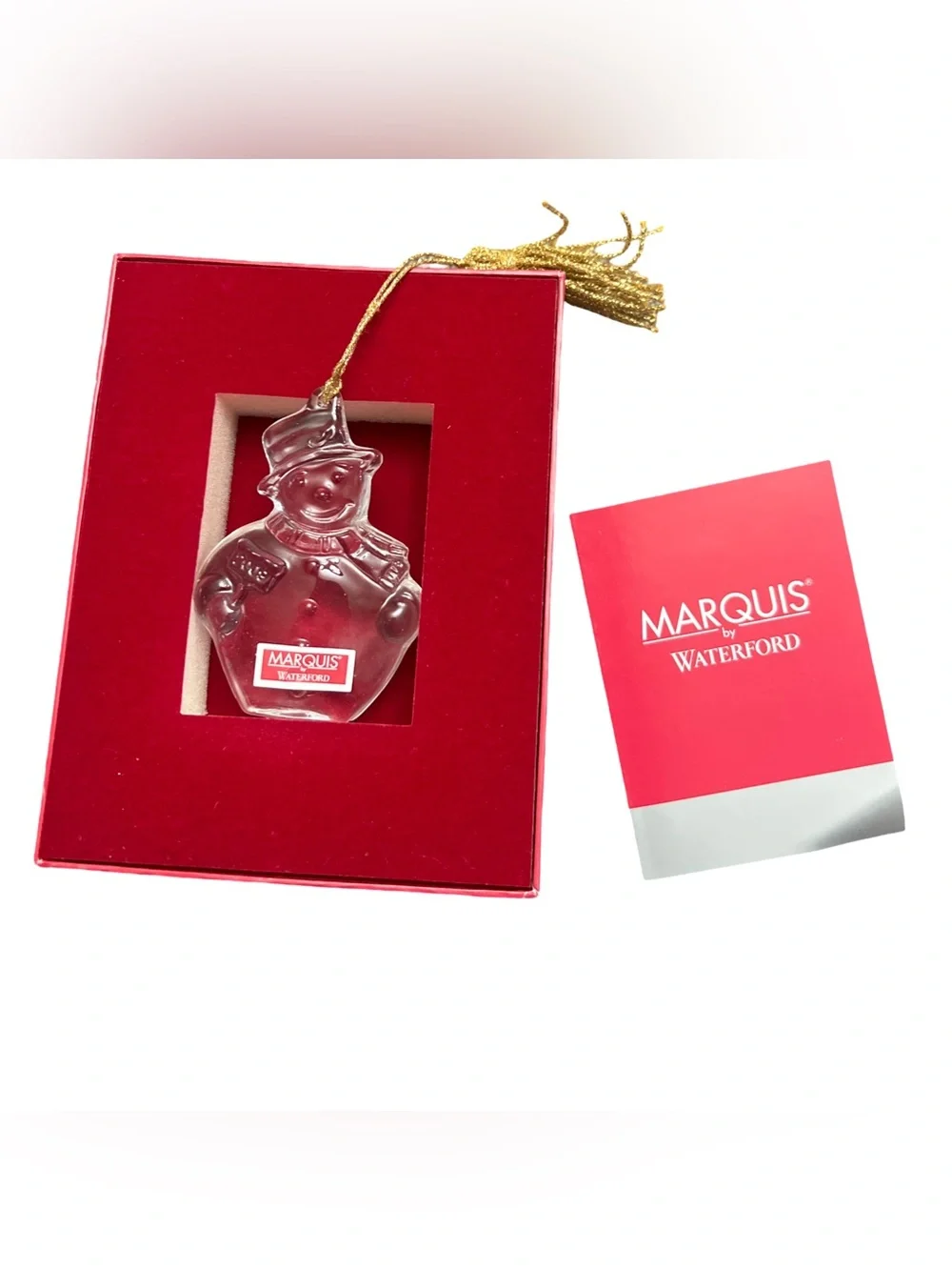 Waterford Marquis 2009 Snowman Lead Crystal Annual Christmas Tree Ornament